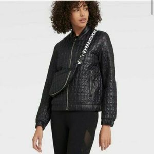 NWT DKNY Black Quilted Bomber Jacket & Belt Bag